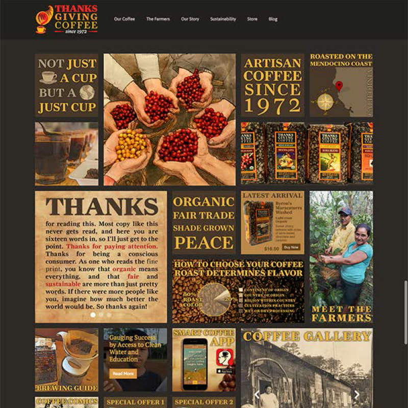 Thanksgiving Coffee Company website