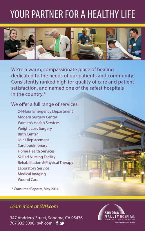 Back cover layout for Sonoma Valley Hospital’s Cancer Support program