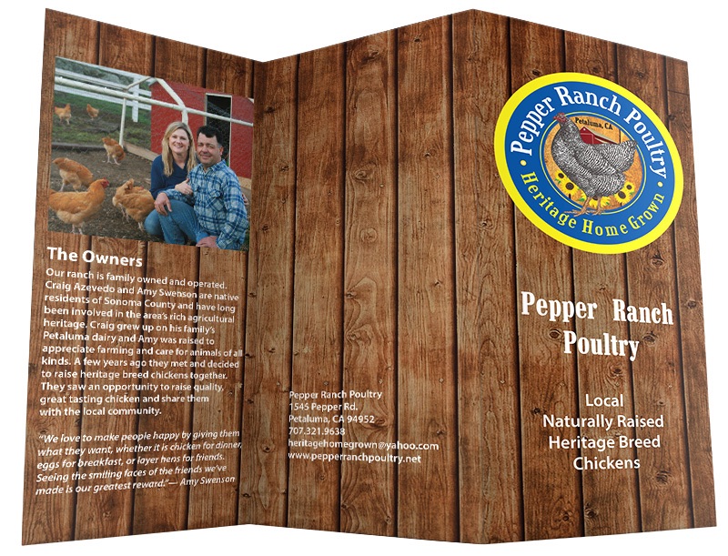 Pepper Ranch Poultry trifold brochure